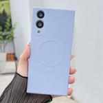 For Samsung Galaxy S25 Edge 5G Solid Color Liquid Silicone MagSafe Magnetic Phone Case(Yuanfeng Blue)