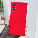 For Samsung Galaxy S25 Edge 5G Solid Color Liquid Silicone MagSafe Magnetic Phone Case(Red)