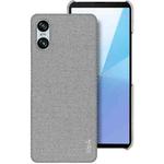 For Sony Xperia 10 VI imak Ruiyi Series Cloth Texture PU + PC Phone Case(Light Grey)