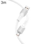 hoco X106 USB to USB-C / Type-C Big Bull 5A Charging Data Cable, Length:3m(White)