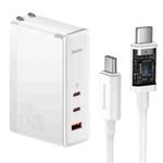 Baseus GaN5 Pro USB, 2 Type-C Fast Charger with 1m Cable, Plug:US Plug(White)