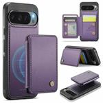 For Google Pixel 9 Pro XL JEEHOOD J05 Business Magnetic Style RFID Leather Phone Case(Purple)