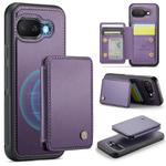 For Google Pixel 9a JEEHOOD J05 Business Magnetic Style RFID Leather Phone Case(Purple)