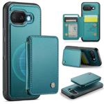 For Google Pixel 9a JEEHOOD J05 Business Magnetic Style RFID Leather Phone Case(Blue Green)