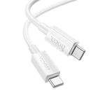 hoco X107 USB-C / Type-C to USB-C / Type-C Favor 60W Charging Data Cable, Length:1m(White)