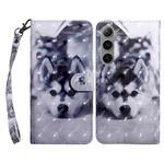 For Samsung Galaxy S24 FE 5G 3D Painted Leather Phone Case(Husky)