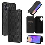 For Samsung Galaxy A07 4G Carbon Fiber Texture Flip Leather Phone Case(Black)