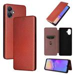 For Samsung Galaxy A07 4G Carbon Fiber Texture Flip Leather Phone Case(Brown)