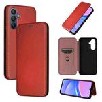 For Samsung Galaxy A17 5G Carbon Fiber Texture Flip Leather Phone Case(Brown)