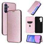 For Samsung Galaxy A17 5G Carbon Fiber Texture Flip Leather Phone Case(Pink)