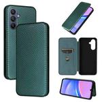 For Samsung Galaxy A17 5G Carbon Fiber Texture Flip Leather Phone Case(Green)