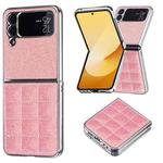 For Samsung Galaxy Z Flip4 Electroplating Square Glitter PU Phone Case(Rose Red)