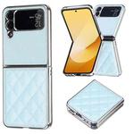 For Samsung Galaxy Z Flip4 Electroplating Rhombic Glitter PU Phone Case(Light Blue)