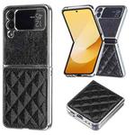 For Samsung Galaxy Z Flip4 Electroplating Rhombic Glitter PU Phone Case(Black)