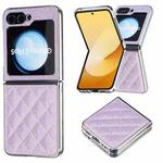 For Samsung Galaxy Z Flip6 Electroplating Rhombic Glitter PU Phone Case(Purple)