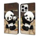 For iPhone 16 Pro Crystal Painted Leather Phone case(Panda)