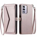 For OPPO A3 Pro 5G Global Wallet Multi-card Slot Leather Phone Case with Lanyard(Rose Gold)