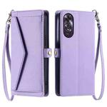 For OPPO A60 Wallet Multi-card Slot Leather Phone Case with Lanyard(Purple)