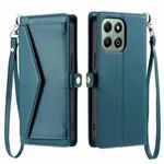 For Honor X6b / X6a Wallet Multi-card Slot Leather Phone Case with Lanyard(Green)