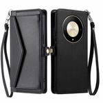 For Honor X9b / 50 Wallet Multi-card Slot Leather Phone Case with Lanyard(Black)