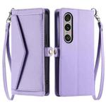 For Sony Xperia 1 VI Wallet Multi-card Slot Leather Phone Case with Lanyard(Purple)