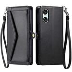 For Sony Xperia 10 VI Wallet Multi-card Slot Leather Phone Case with Lanyard(Black)