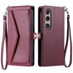 For Sony Xperia 1 VII Wallet Multi-card Slot Leather Phone Case with Lanyard(Wine Red)