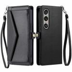 For Sony Xperia 1 VII Wallet Multi-card Slot Leather Phone Case with Lanyard(Black)