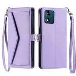 For Motorola Moto E13 Wallet Multi-card Slot Leather Phone Case with Lanyard(Purple)