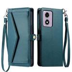 For Motorola Moto E14 / G24 / G04 Wallet Multi-card Slot Leather Phone Case with Lanyard(Green)