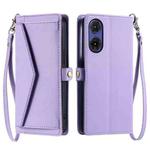 For Motorola Moto G85 Wallet Multi-card Slot Leather Phone Case with Lanyard(Purple)