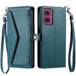 For Motorola Moto G55 Wallet Multi-card Slot Leather Phone Case with Lanyard(Green)