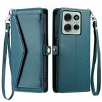 For Motorola Moto G75 5G Wallet Multi-card Slot Leather Phone Case with Lanyard(Green)