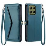 For Motorola Moto G15 Wallet Multi-card Slot Leather Phone Case with Lanyard(Green)