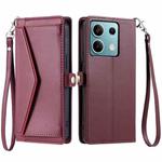 For Motorola Edge 60 Fusion Wallet Multi-card Slot Leather Phone Case with Lanyard(Wine Red)