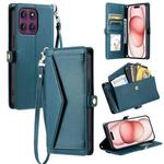 For Motorola Edge 60 Pro Wallet Multi-card Slot Leather Phone Case with Lanyard(Green)