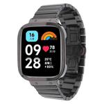 For Redmi Watch 3 Lite Frame Integrated One-bead Stainless Steel Watch Band(Black)