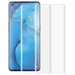 For OPPO Reno3 Pro 2 PCS 3D Curved Silk-screen PET Full Coverage Protective Film(Transparent)