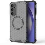 For Samsung Galaxy M35 5G Honeycomb Magnetic Ring Shockproof Phone Case(Black)