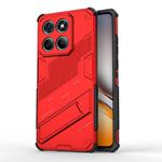 For Motorola Edge 60 Fusion 5G Global Punk Armor 2 in 1 PC + TPU Phone Case with Holder(Red)