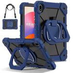 For Huawei Matepad SE 11 2024 Contrast Color Robot Silicone Hybrid PC Tablet Case(Navy Black)