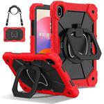 For Huawei Matepad SE 11 2024 Contrast Color Robot Silicone Hybrid PC Tablet Case(Red Black)