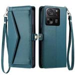 For Xiaomi 13T / 13T Pro Wallet Multi-card Slot Leather Phone Case with Lanyard(Green)