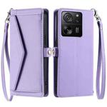 For Xiaomi 13T / 13T Pro Wallet Multi-card Slot Leather Phone Case with Lanyard(Purple)