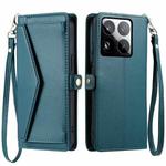 For Xiaomi 15 Pro Wallet Multi-card Slot Leather Phone Case with Lanyard(Green)