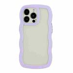 For iPhone 16 Pro Max Candy Color Wave TPU Clear PC Phone Case(Purple)