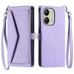 For Redmi 13C 4G / 5G Wallet Multi-card Slot Leather Phone Case with Lanyard(Purple)