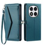 For Redmi Note 14 Pro 4G Wallet Multi-card Slot Leather Phone Case with Lanyard(Green)