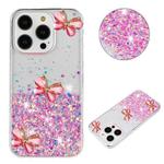 For iPhone 16 Pro Max Luminous Starry Sky Glitter Butterfly TPU Phone Case(Pink)