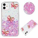 For iPhone 11 Luminous Starry Sky Glitter Butterfly TPU Phone Case(Pink)